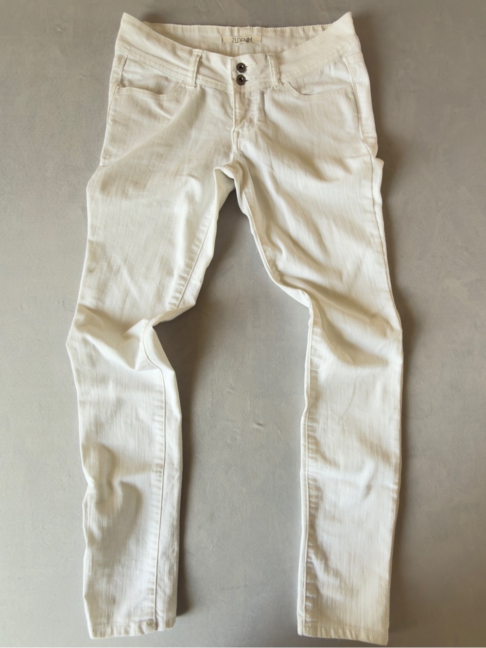 2.1 Denim White High-Rise Skinny Jeans